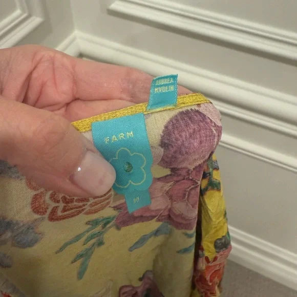 FARM rio yellow maxi wrap dress. Size medium - Picture 9 of 10